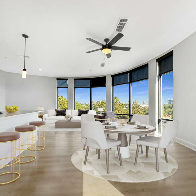 Instrata Upper Kirby - Open-concept living and dining area